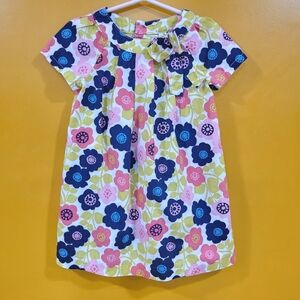 Cherokee Girls Size 24M 100% Cotton Floral Short Sleeve Dress Summer Flowers